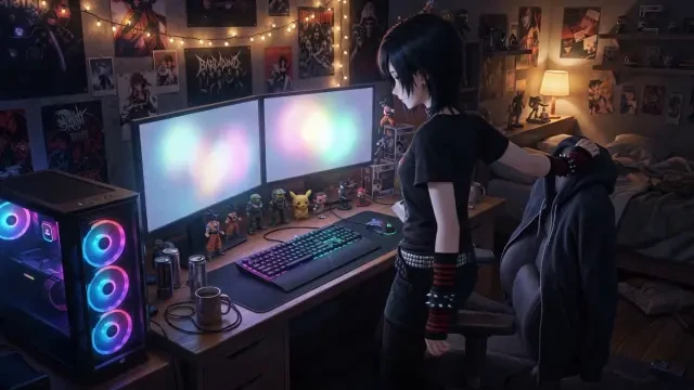 Reales Videobild – sie lässt sich in den Gaming-Stuhl sinken