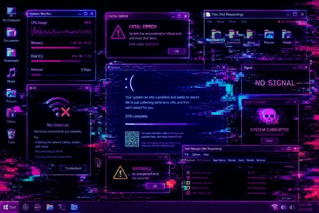 Hintergrund: Glitch-Desktop