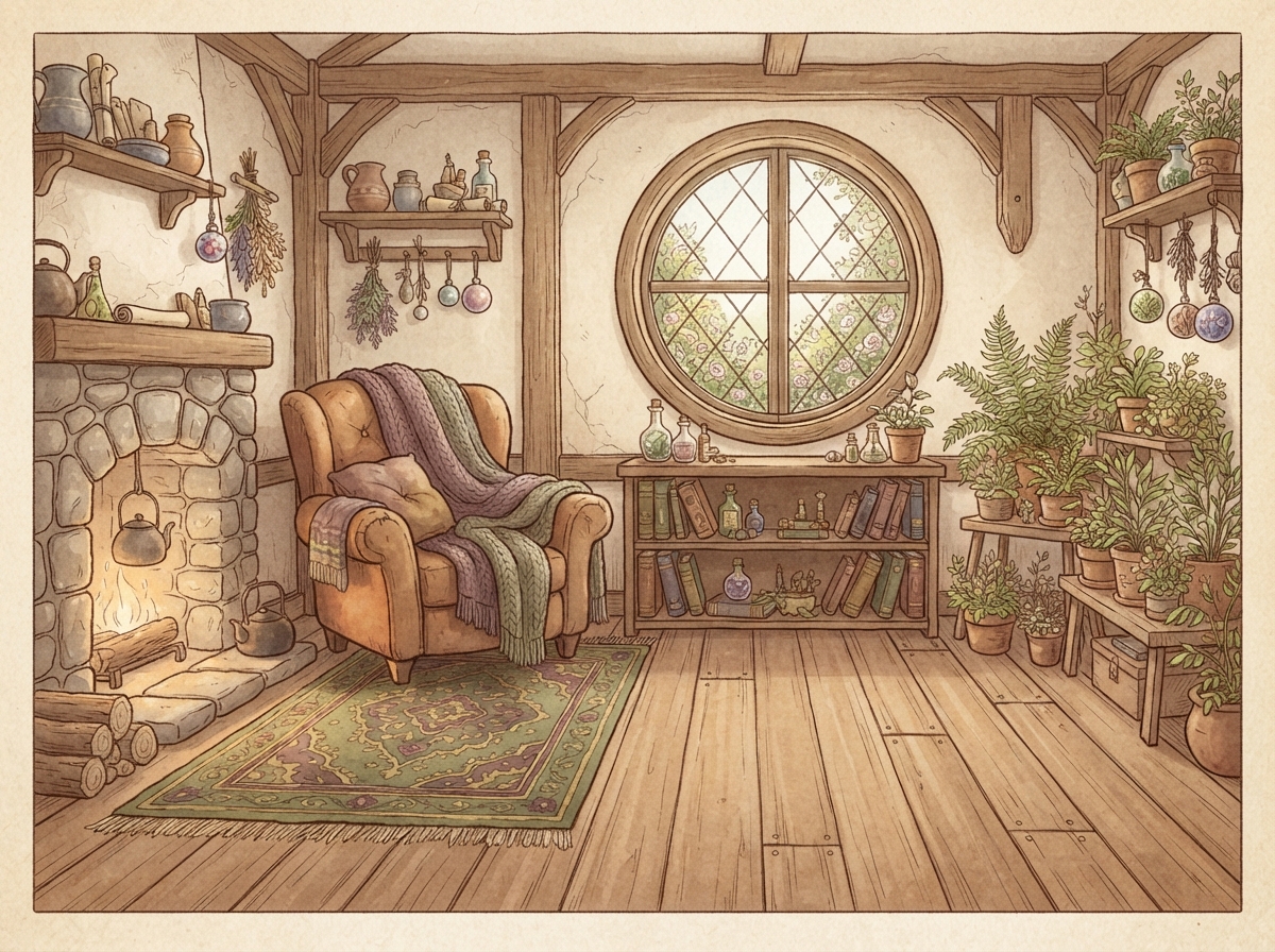 Fondo de escena del interior de la Casa