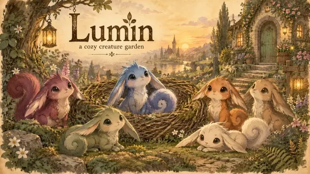 Lumin — обложка игры 16:9, созданная ИИ