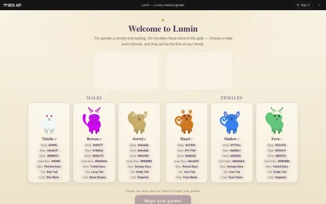Lumin — геймплей: выбор основателей