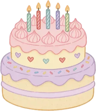 Sprite de bolo de aniversário com velas — PNG transparente