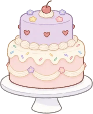 Two-tier birthday cake sprite — transparent PNG