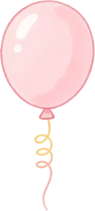 Pastel party balloon sprite — transparent PNG
