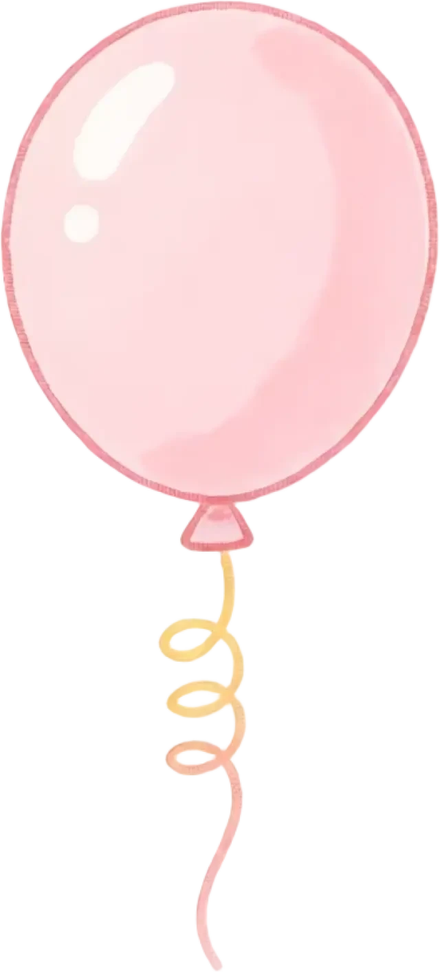 Pastel party balloon sprite — transparent PNG