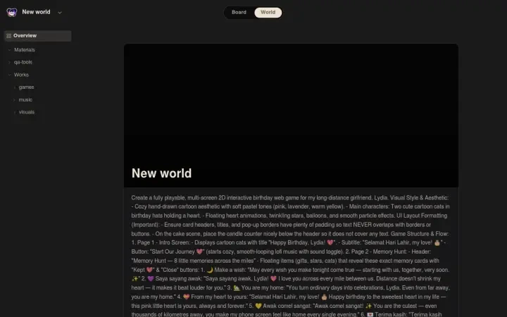 Neta Studio — the world overview and the original one-line prompt