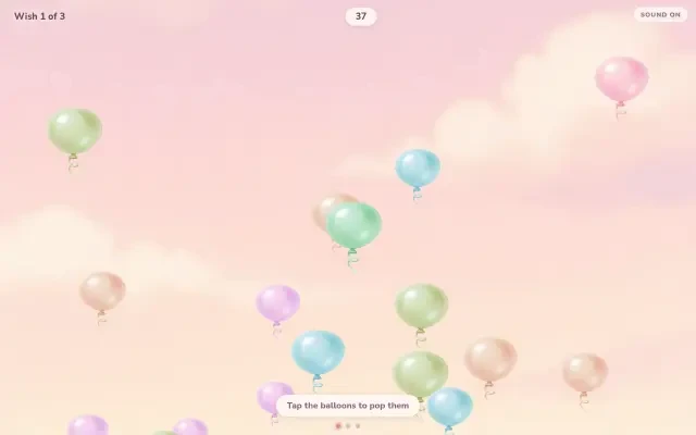Gameplay — the balloon-popping scene