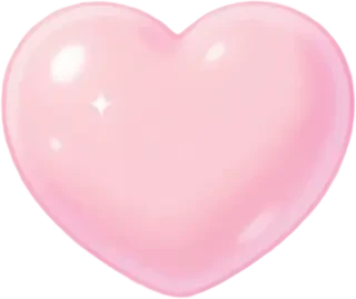 Glänzendes pastellrosa Herz — transparentes Sprite