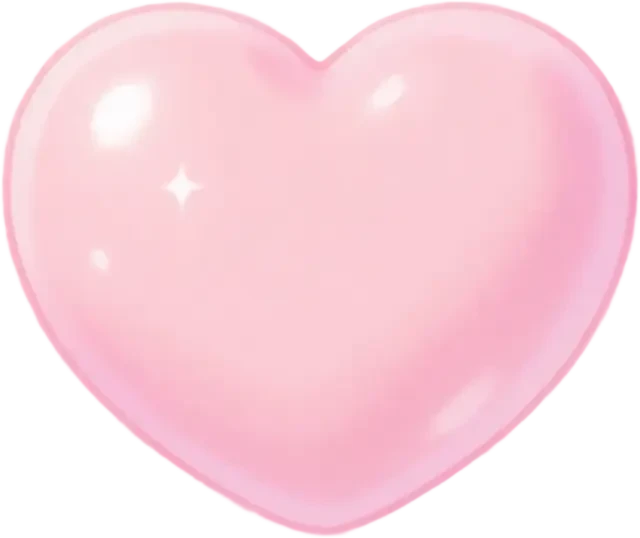 Corazón rosa pastel brillante — sprite transparente
