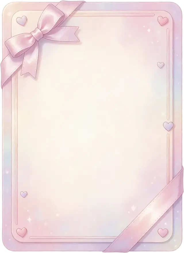 Tarjeta de deseo pastel con un lazo — sprite transparente