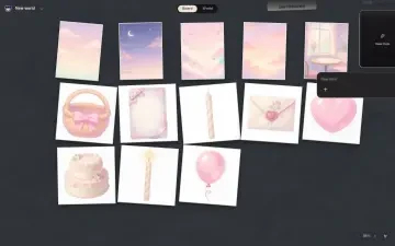 Neta Studio — das Welt-Board mit allen generierten Assets