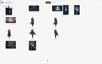 Tablero de Neta Studio ampliado a las tarjetas de sprites de Mara y el Viajero y al arte clave de la tormenta