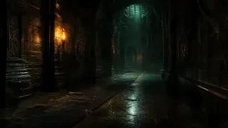 Szenenhintergrund — der Kerkerkorridor um Mitternacht