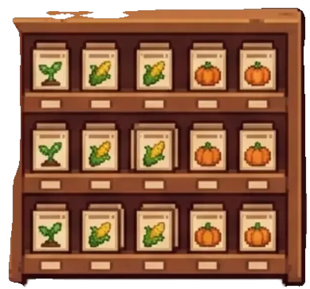 Seed shelf scene