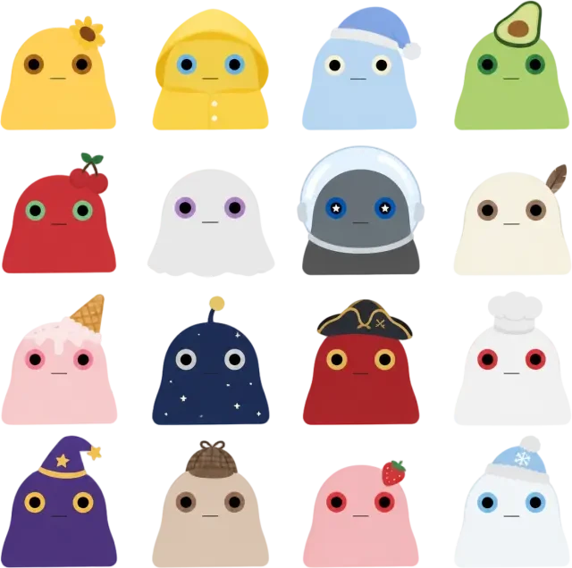 Milk frog Daily Fantasy avatar sheet, transparent cut-out