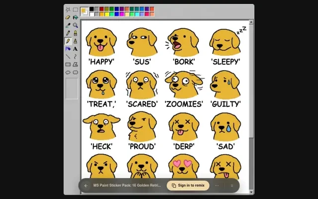 Live viewer — MS Paint Sticker Pack on neta.art