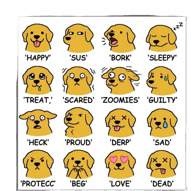 Cutout — transparent PNG of the golden retriever sticker sheet