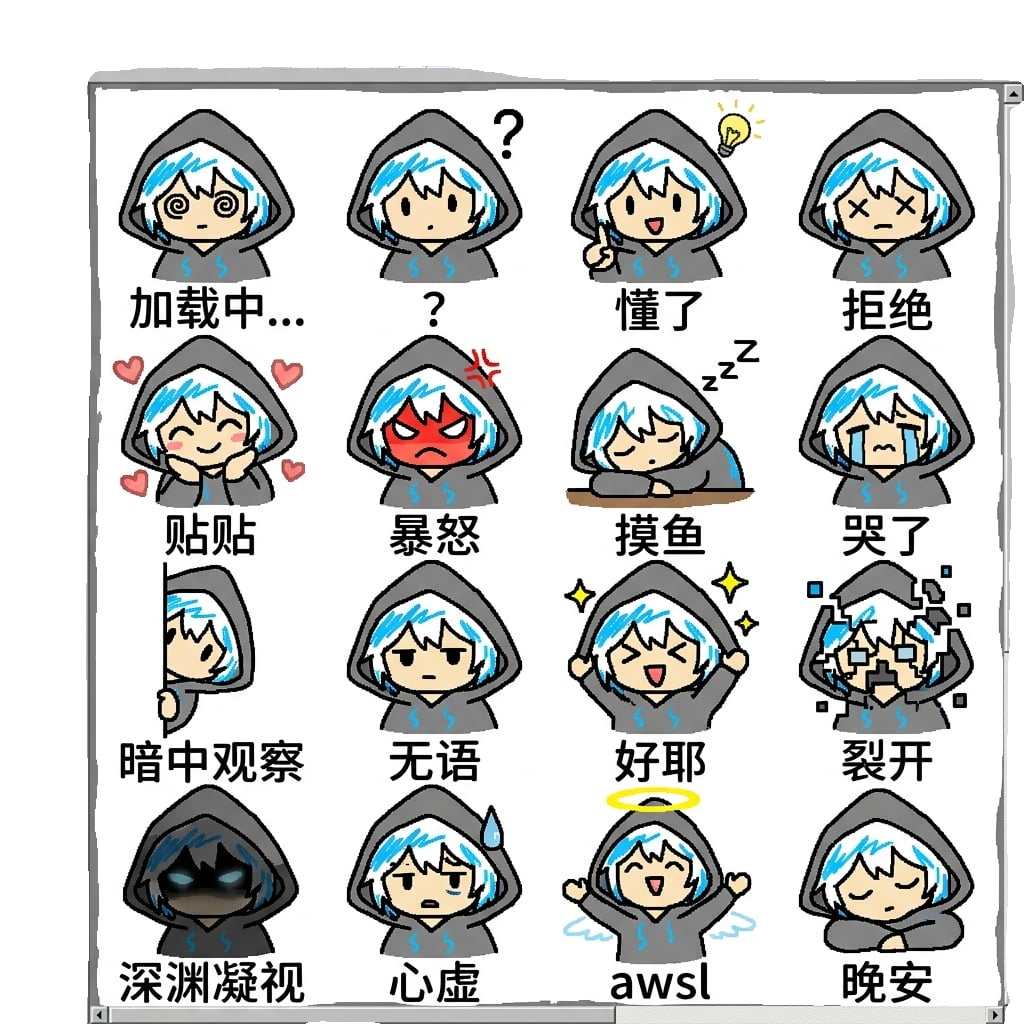 Cutout — transparent PNG of the sticker sheet