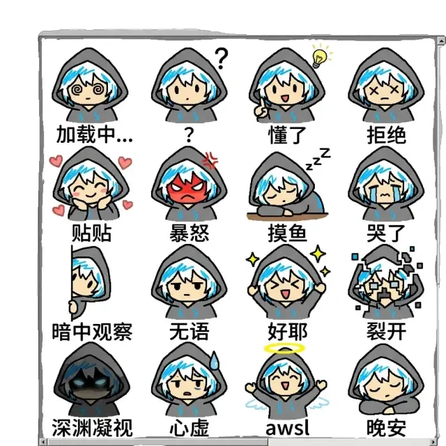 Cutout — transparent PNG of the sticker sheet