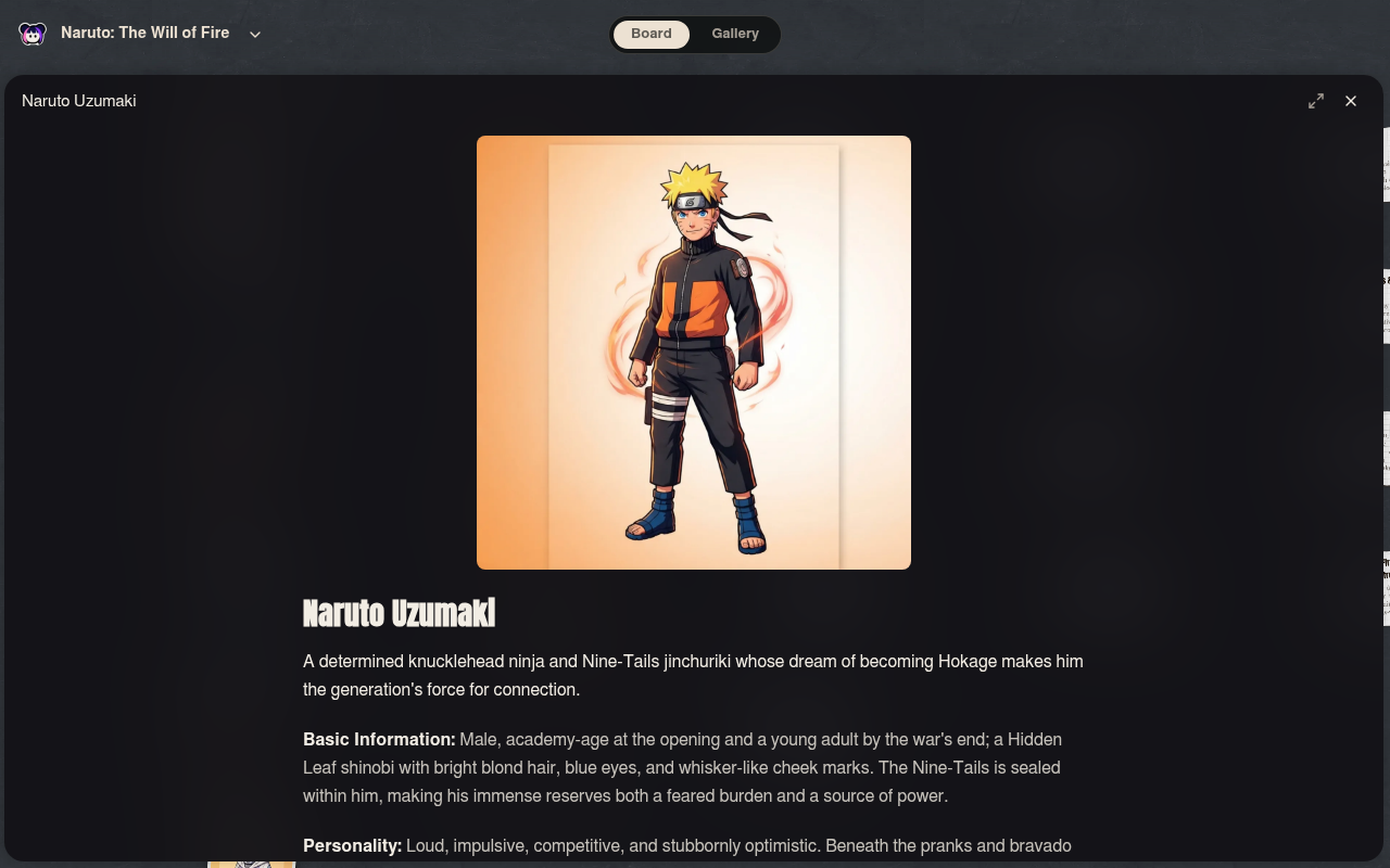 Neta Studio – Charakterdetail-Overlay
