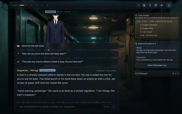Gameplay — Schaffner Hiiragi im Gang
