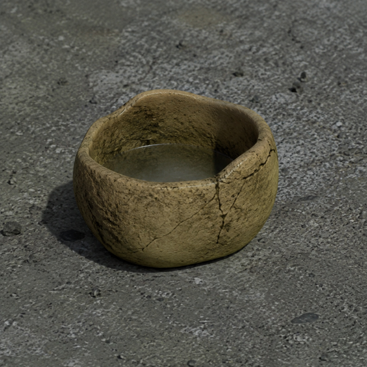 Seed-Bild — die gesprungene Ton-Wassertasse