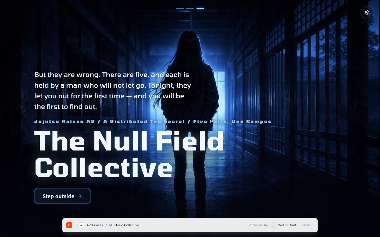Null Field Collective — the title screen