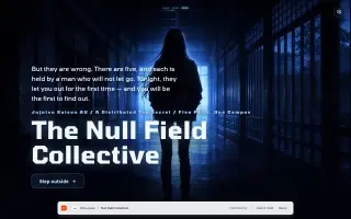 Null Field Collective – der Titelbildschirm