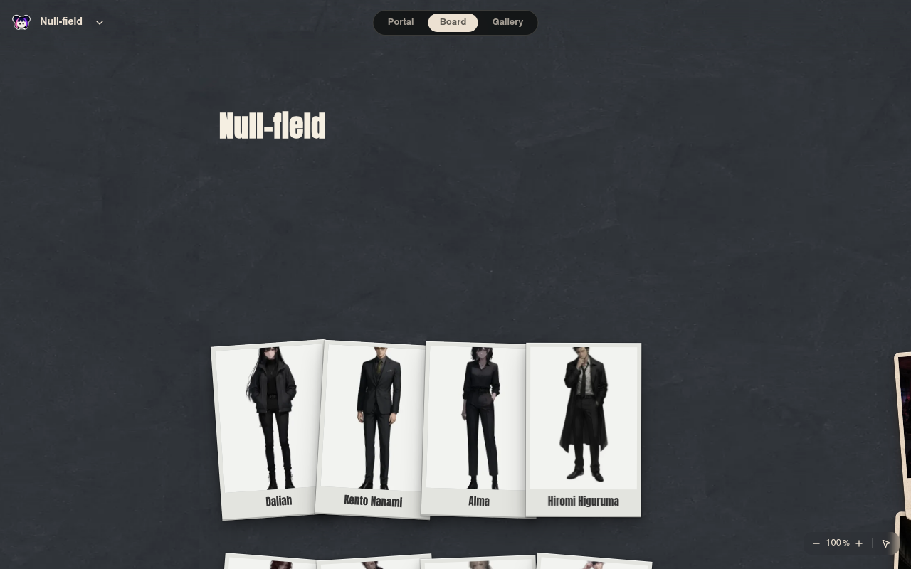 Neta Studio — Vue du tableau Null-field
