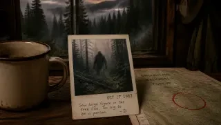 Couverture de jeu — Polaroïd : Apparition de cryptide dans la forêt