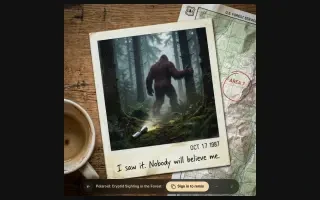 Visionneuse en direct — Polaroïd : Apparition de cryptide dans la forêt sur neta.art