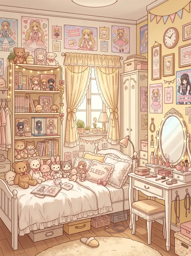 Szenen-Hintergrund – Pudding-chans Lolita-Schlafzimmer (im Spiel)