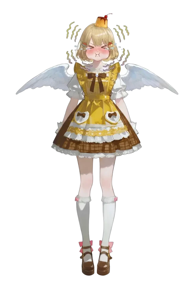 Pudding-chan – Sprite mit saurem Ausdruck