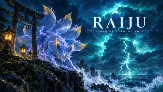Raiju-Karte — Sturm-Hintergrund-Loop | One Piece — The Grand Line Atlas KI-Video