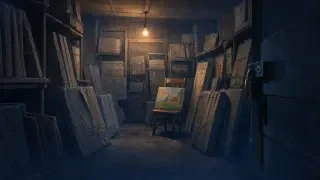 장면 배경 — 잠긴 방