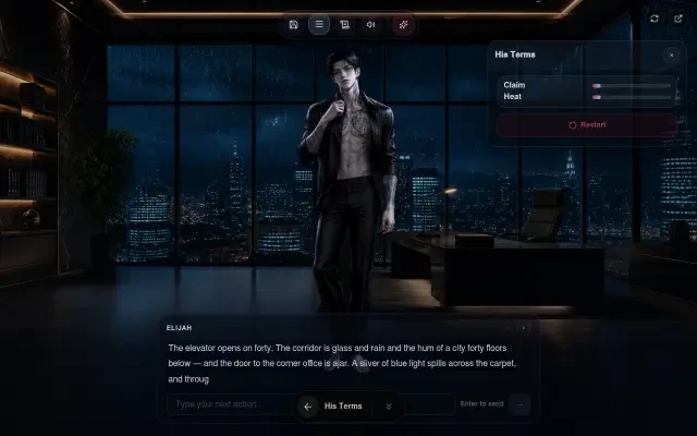 Gameplay — the His Terms meter panel
