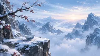 Szenenhintergrund — die Meditationsklippe im Morgengrauen