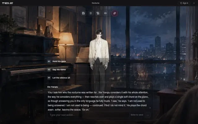 Gameplay — ein Live-KI-Zug mit drei vorgeschlagenen Aktionen