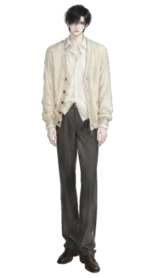 谢砚秋 — 平静表情，透明立绘