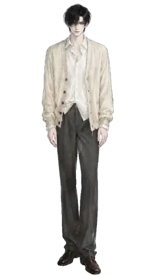 谢砚秋 — 紧绷表情，透明立绘