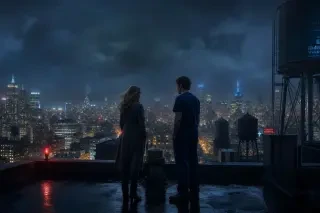 Scene background — the hospital rooftop at night