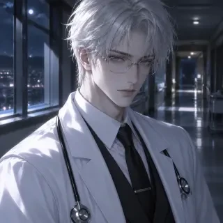 In-game CG — Sariel in the corridor at night