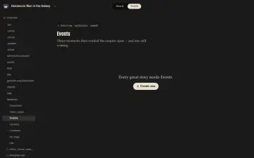 Neta Studio — the Materials / Events folder inside the world