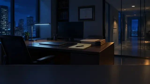 Szenenhintergrund — Marcus Chens Büro