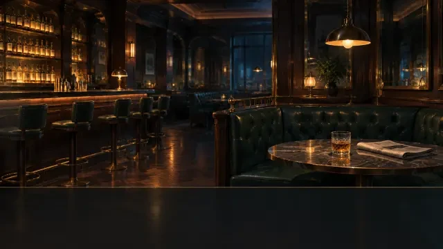 Szenenhintergrund — die Bar-Lounge nach Feierabend