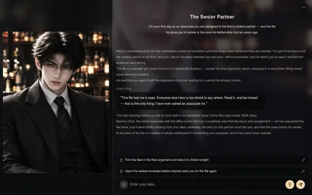 Gameplay — der Eröffnungsmoment von The Senior Partner