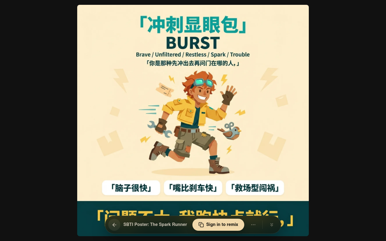 Live viewer — SBTI Personality Poster on neta.art