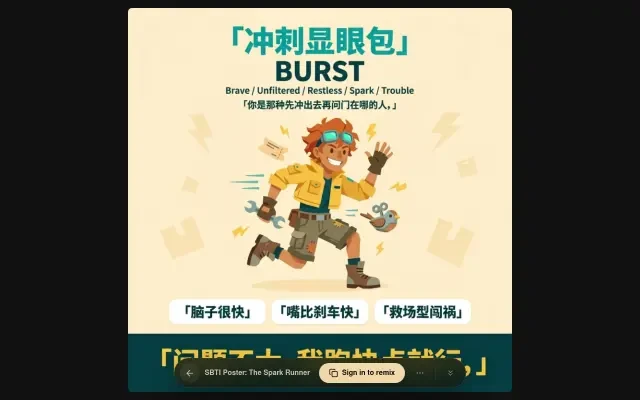 Live viewer — SBTI Personality Poster on neta.art