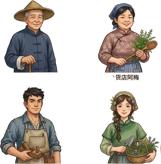 Villager portrait sheet cut out