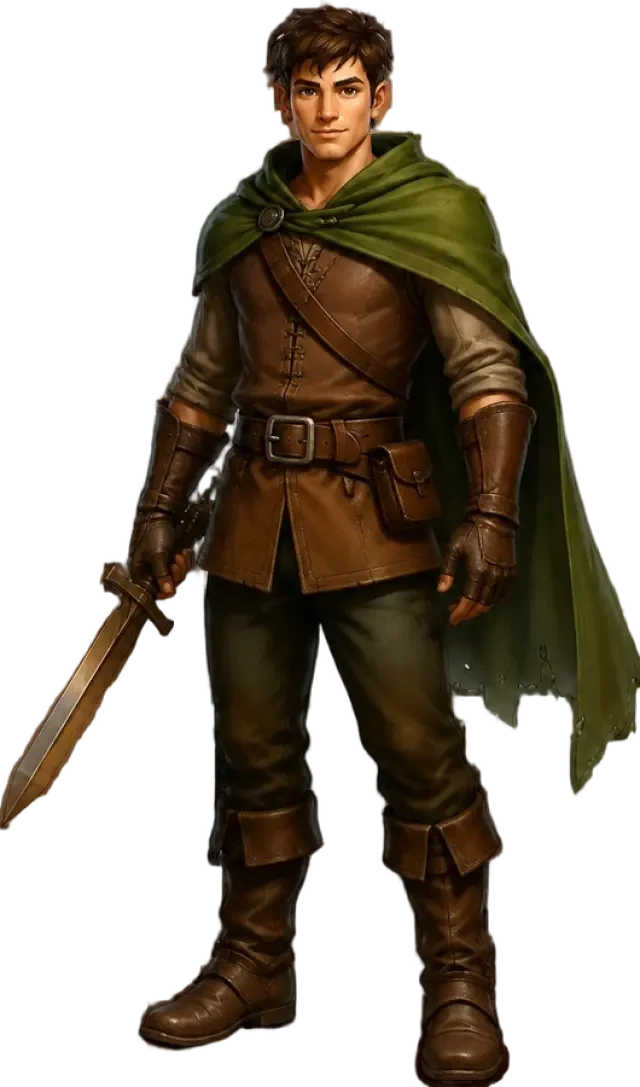 Sprite del héroe jugador — PNG transparente